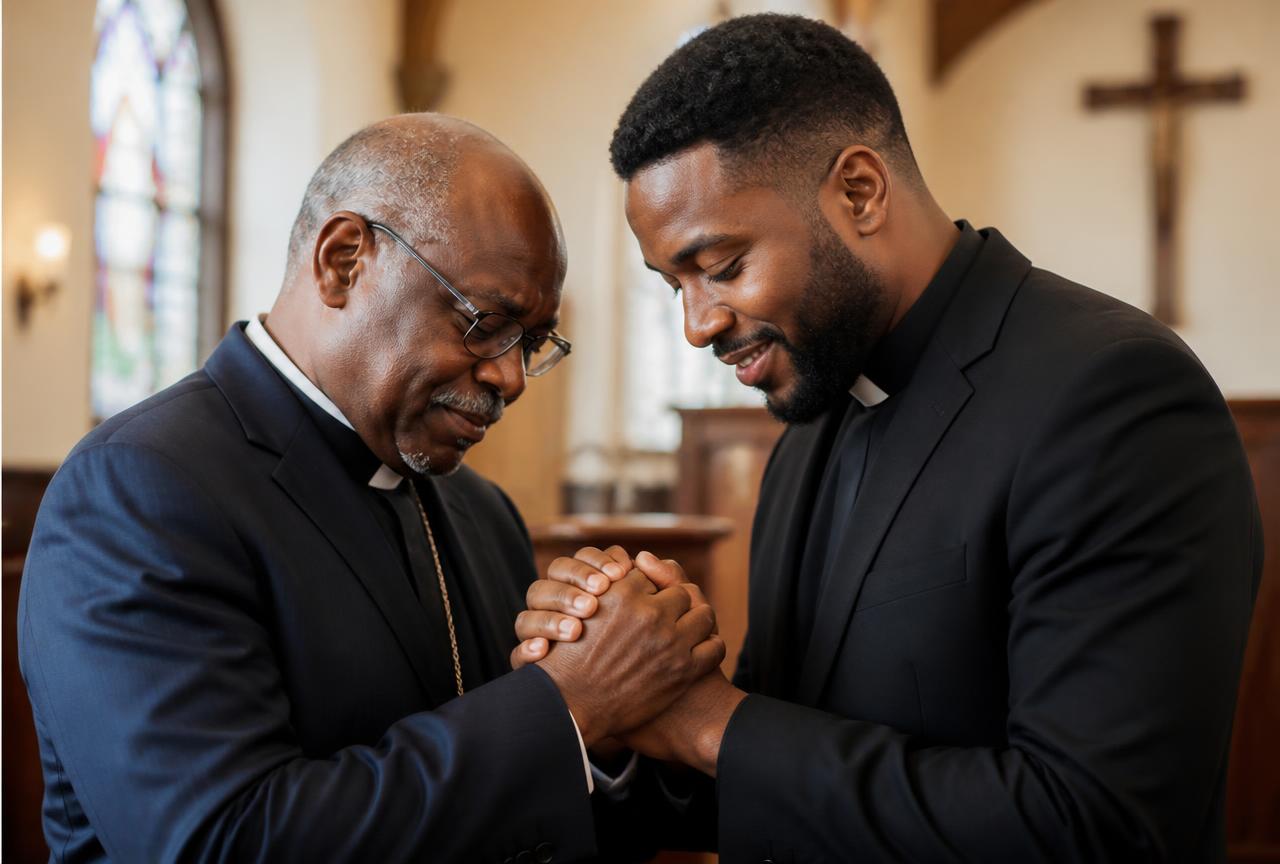Two pastors praying together